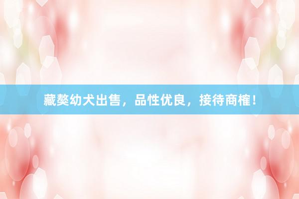 藏獒幼犬出售，品性优良，接待商榷！